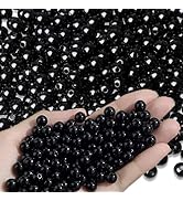 XIANNVXI Black Pearl Beads for Jewelry Making 500Pcs 8mm Black Round Pearl Beads with Hole for Cr...