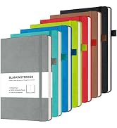 Blank Journal Notebook, 7 Pack Leather Unlined Notebook Journal for Women Men, Plain Notebooks Bu...