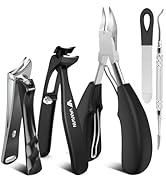 VANWIN Toenail Clippers for Thick Toenails for Seniors, Angled Head Large Toe Nail Clippers for T...