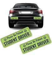 2PCS Student Driver Magnet for Car,Highly Reflective Student Driver Sticker for Car Door/Trunk/Ho...