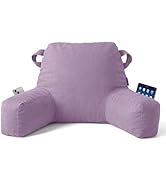 Unisakey Portable Comfy Reading Pillows for Bed Sitting Up(Lavender Purple Oeko-Tex), Velvet Back...
