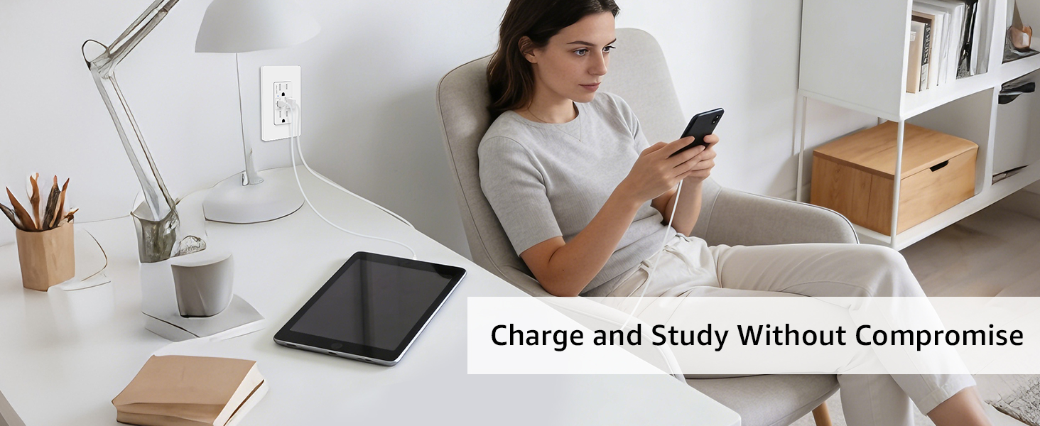 usb c outlet fast charging for student desk