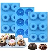 starfa lab 3Pcs Silicone Mini Bundt Cake Pans,Non-Stick Fluted Tube Molds for Baking Bundt Cakes,...