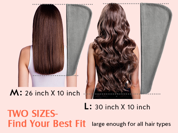 Microfiber Hair Towel Wrap Women Absorbent Quick Dry Hair Turban Wet Hair, Curly, Long, Thick
