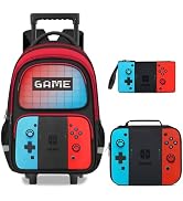 TILYTADLY Gamer Rolling Backpack for Boys - 3PCS Boys Rolling Backpack With Lunch Box and Pencil ...