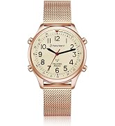 Hearkent Women's Atomic Talking Watch,Loud and Clear English Announce for Senior/Blind/Visually I...