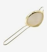 WOLVINA Gold Fine Mesh Strainer - 304 Stainless Steel Handheld Sieve, Small Kitchen Filter for Ba...