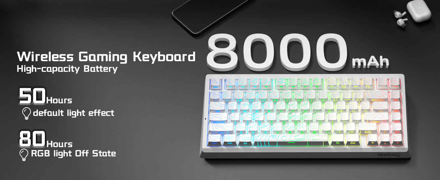 rgb white gaming keyboard for pc office