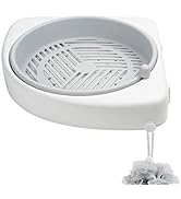 Feilifan Corner Shower Caddy, Plastic 360 Rotating Shower Organizer with Hooks, Bathroom Adhesive...