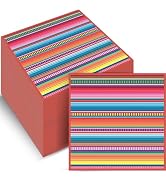 50 Pcs Mexican Serape Fiesta Party Decoration Mexican Napkins Colorful Stripes Mexico Disposable ...