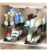 ARSTPEOE Double Sliding Under Sink Organizers and Storage,Two Tier Bathroom Storage and organizat...