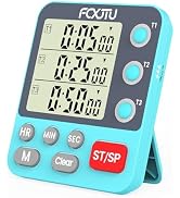 FCXJTU Digital Dual Triple Kitchen Timer, 3 Channels Magnetic Countdown Stopwatch Timer for Cooki...