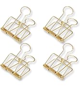 4Pcs Golden Hollow Out Long Tail Wire Binder Clips Paper Binder Clip Binder and Paper Clips Small...
