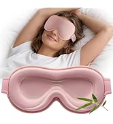 YFONG Sleep Mask for Lash Extensions, Bamboo Viscose & 100% Blackout Eye Mask for Sleeping Women ...