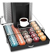 Deco Brothers Crystal Tempered Glass Vertuo Pod Holder Drawer, 30 Large or 60 Small Nespresso Cap...