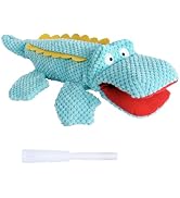 SCHITEC Squeaky Dog Toys, Crinkle Plush Water Bottle Toy with No Stuffing Body, Interactive Squaw...