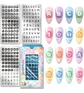 PH PandaHall 3pcs English Letters Nail Stamping Plates Numbers Nail Art Templates Personalized Al...
