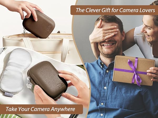 canon ixus sony 4k point and shoot carrying travel protective storage holder sd card leather eva