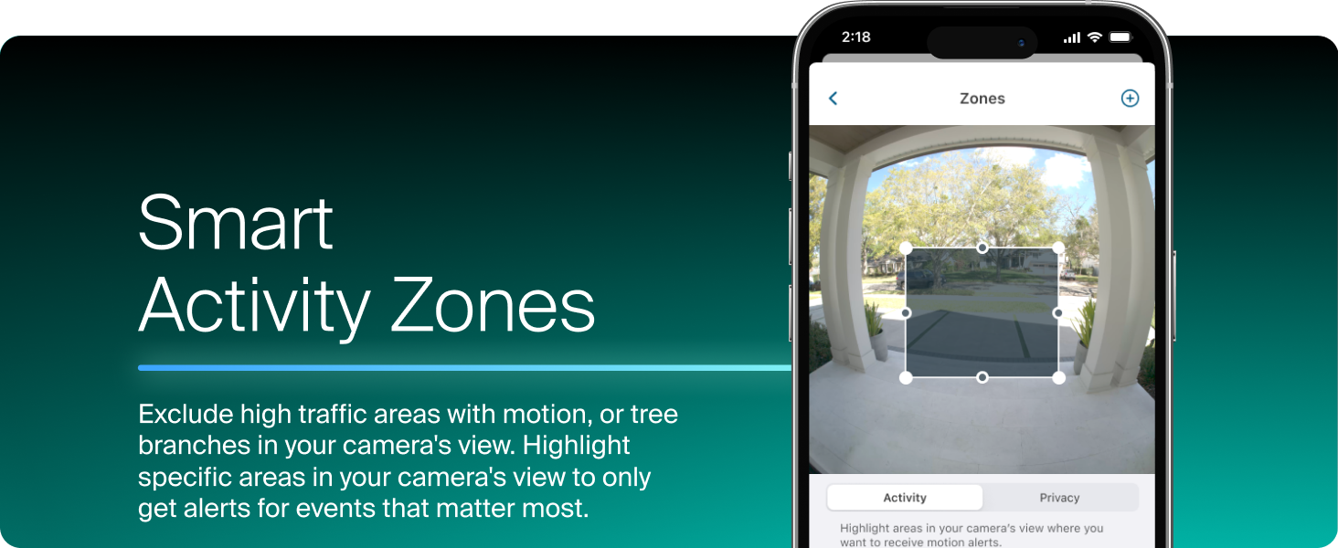 Arlo Secure Early Warning System Activity Zones