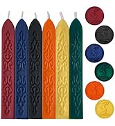 6PCS Sealing Wax Candle, Wax Seal Stick with Wick for Making Gift Wrapping Wedding Invitation Env...