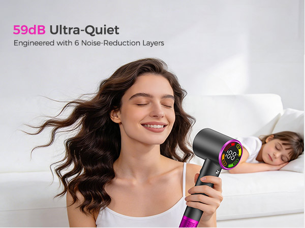 59dB low-noise design:gentle on pets, kids, and light sleepers. No more noise stress.