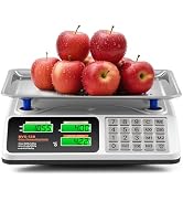 Bonvoisin Price Computing Scale 88lb/40kg Commercial Food Scale with Stainless Steel Platform & K...