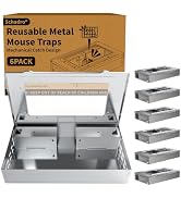 Reusable Metal Mouse Traps 6 Pack – Heavy Duty Humane Mouse Trap, Mechanical Catch Design, Easy S...