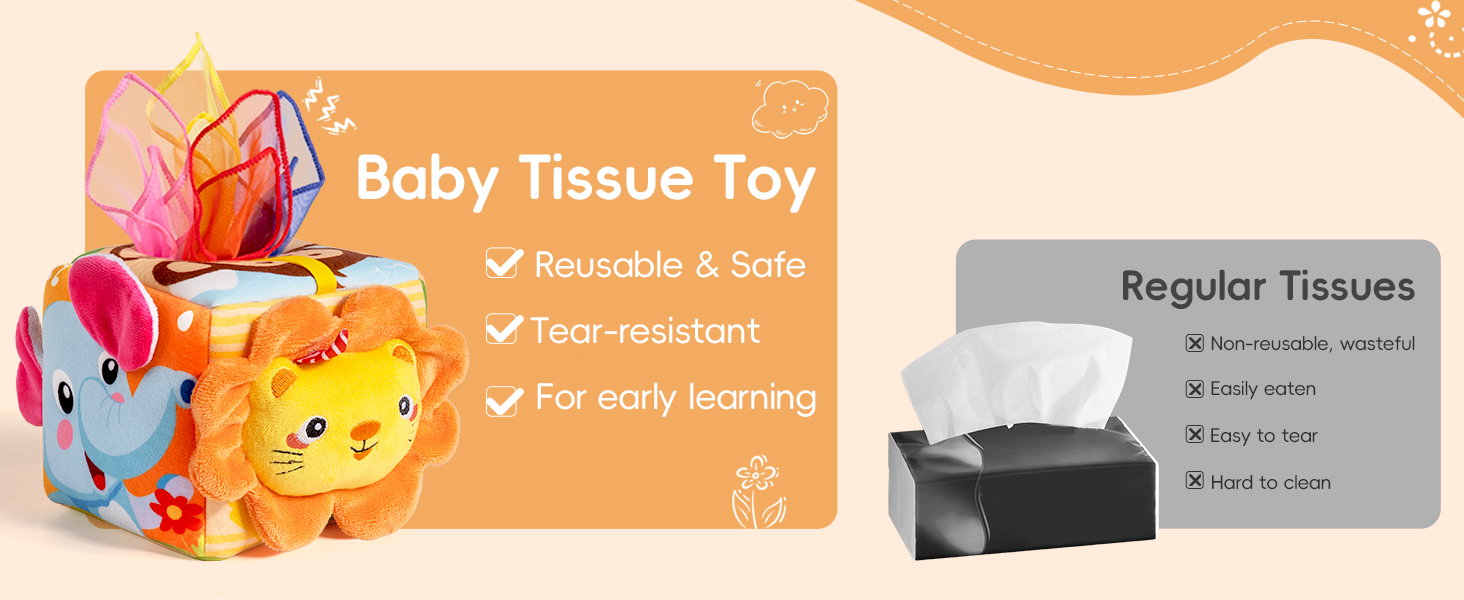 baby tissue toy for early learning