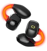 APETOO Open Earbuds Sports Clip-On Headphones with Night Flash Lights for iPhone 16e Samsung S24,...