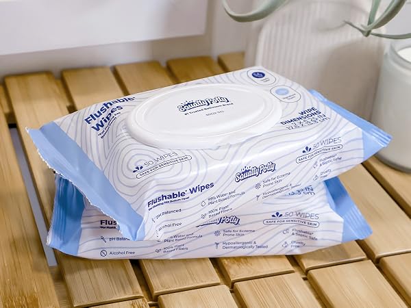 Flushable wipes