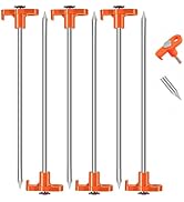 TEOYNGU Tent Stakes,Galvanized Steel Heavy Duty Tent Pegs Pop Up Tent Stakes Designed for Camping...