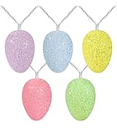 LYHOPE Easter Pastel Lights, 5.94ft 10 LED Egg Decoration Lights, Battery Powered Egg String Ligh...