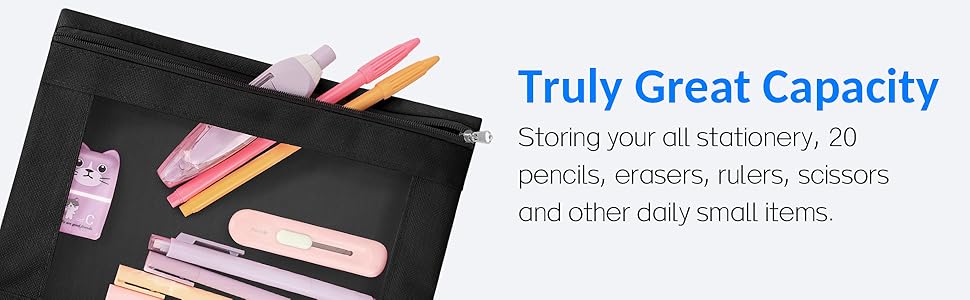 pencil bag with zipper 2pack