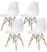 HANGKAI Elegant Home DSW Dinning Chair,Mid-Century Style Chair Plastic Dining Shell Chair with Wo...
