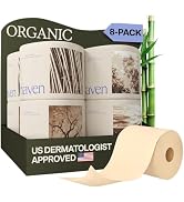 Haven Bamboo Toilet Paper Bulk Rolls - 100% Organic Tissue - 3-Ply Septic Safe, Unbleached, Non-T...