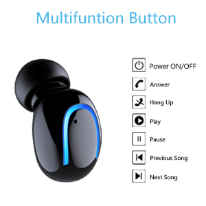 Single Bluetooth Earbud, Mini Invisible Wireless Headset, in Ear invisible bluetooth Headphones