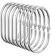 Bathway Shower Curtain Rings, Shower Curtain Hooks 12 Pcs Anti-Drop Oval Shower Rings for Curtain...