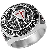 HZMAN Knights Templar Put On The Whole Armor of God Ephesians 6:13-17 Red Cross Design Men's Stai...
