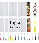 15 Pcs Sublimation Bookmark Blank Heat Transfer Aluminum Metal Bookmarks Bulk DIY Bookmarks with ...