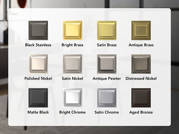 Schlage door hardware finishes with premium materials in silver, gold, black and more