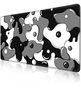 Gaming Mouse Pad for Desk,Large Cute Black White Mousepad Laptop,Japanese Grey Anime Mo...