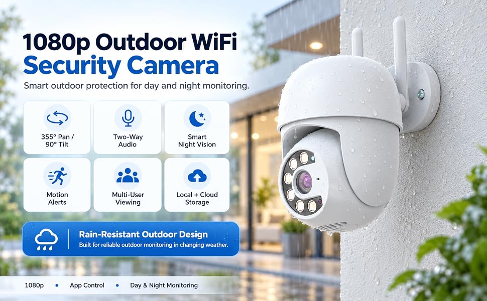 1080p Outdoor WiFi Security Camera
