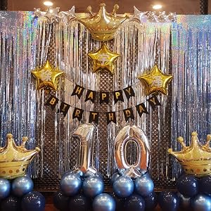 Light Blue Foil Fringe Curtains Party Decorations