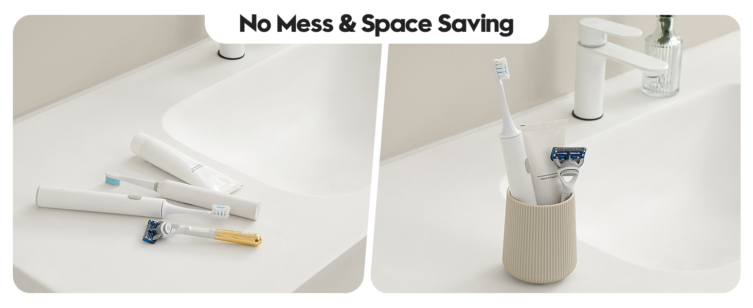 beige Toothbrush Holder