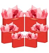 qiqee 10PCS Red Gift Bags with Ribbon Handles Mulit Assorted Sizes Gift Wide Bags (2pcs Large 13"...