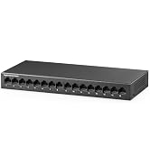 YuLinca 16 Port Gigabit Ethernet Switch, 16 x 100/1000Mbps Ports, Unmanaged Fanless Pluy and Play...