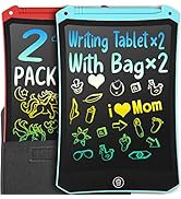 2 Pack LCD Writing Tablet for Kids Doodle Board with 2 Bag, Electronic Drawing Tablet Drawing Pad...