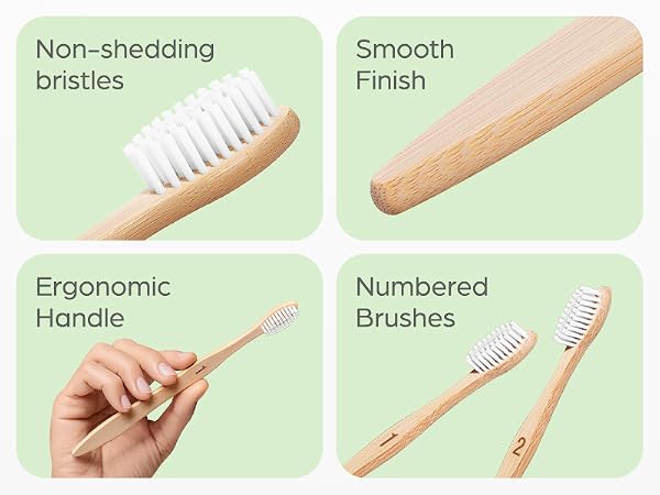 Plant based bamboo toothbrushes soft