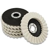5 Pack Wool Felt Flap Polishing Disc Wheel,4-1/2" x 7/8" for Angle Grinder | Grinder Buffing Felt...