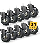 HOLKIE Office Chair Wheels Roller Blade Caster Replacement 11x22mm Black 3 Inch Desk for Office, ...